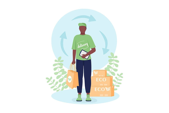Delivery vector isolated illustration bundle