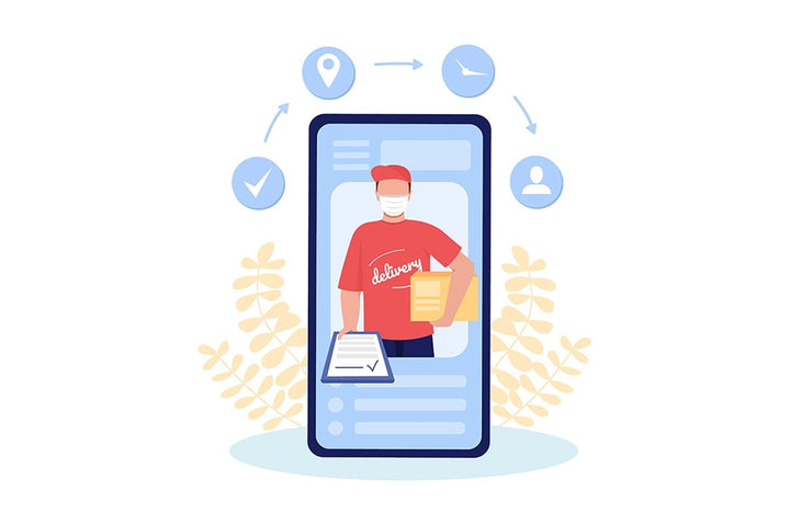 Delivery vector isolated illustration bundle