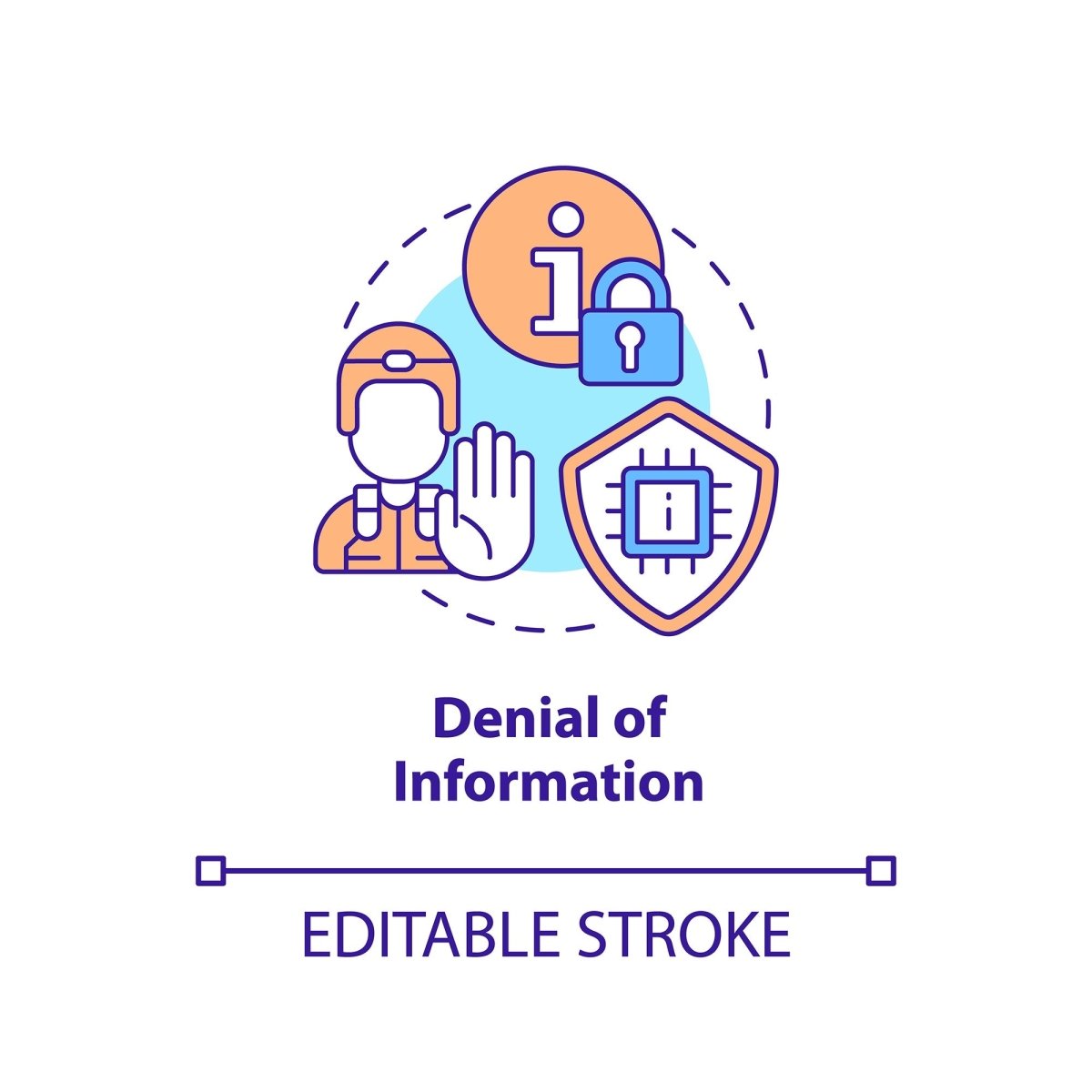 Denial of information concept icon