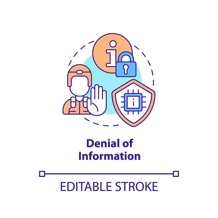 Denial of information concept icon