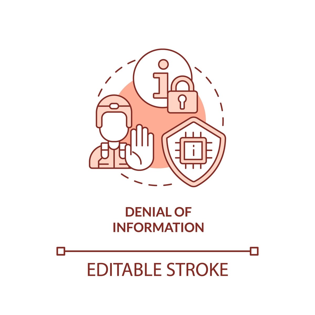 Denial of information red concept icon