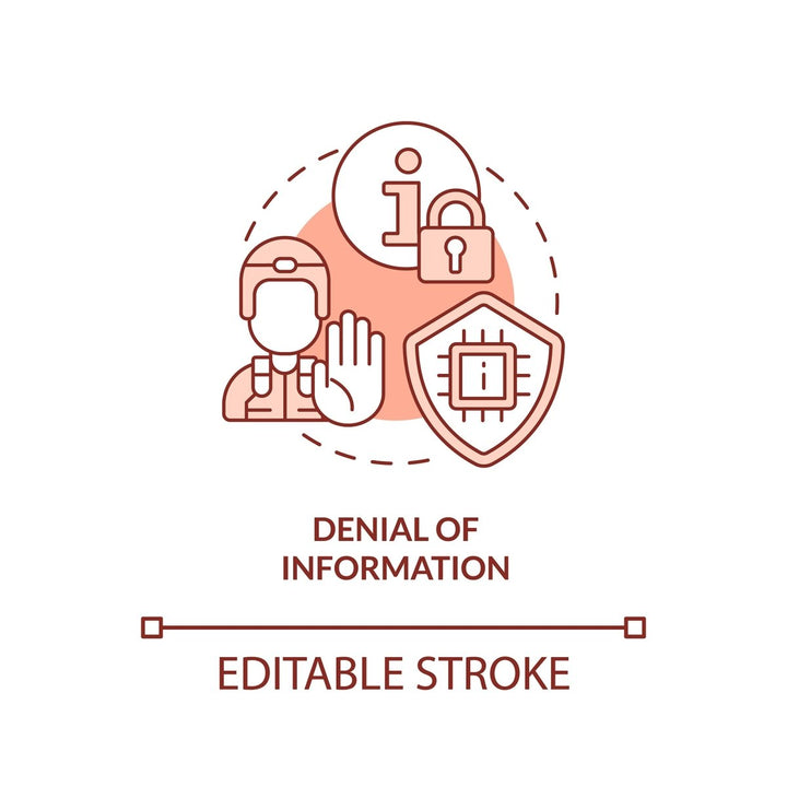 Denial of information red concept icon