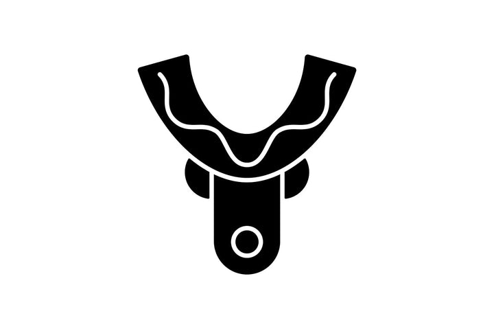 Dentistry tools and materials black glyph icons set on white space