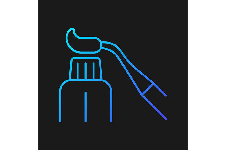 Dentistry tools and materials gradient icons set for dark and light mode
