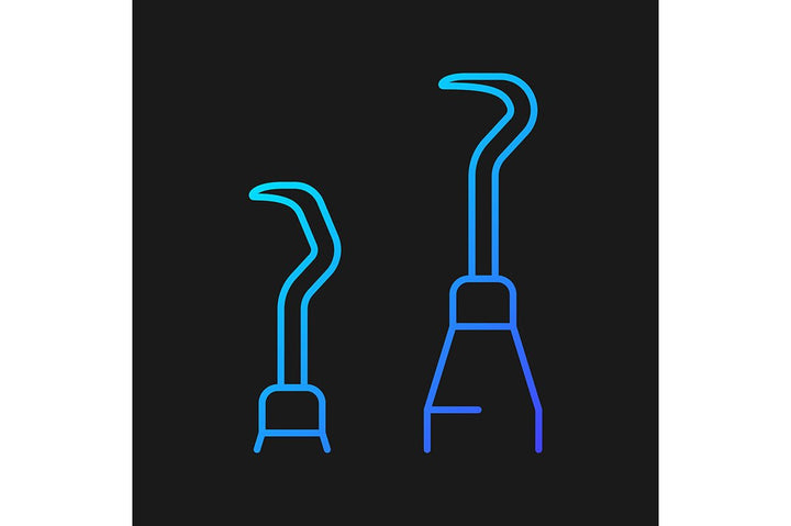 Dentistry tools and materials gradient icons set for dark and light mode