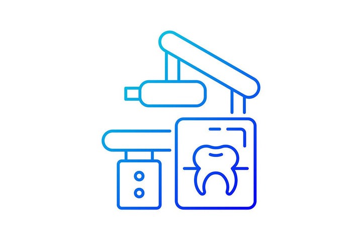 Dentistry tools and materials gradient icons set for dark and light mode