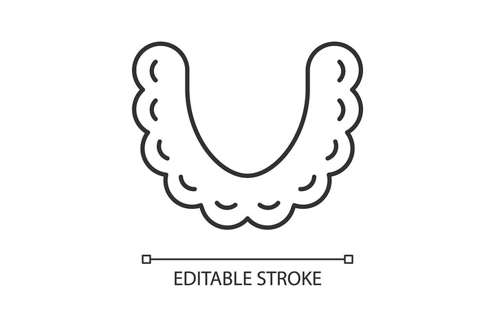 Dentistry tools and materials linear icons set for dark and light mode