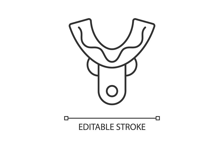 Dentistry tools and materials linear icons set for dark and light mode