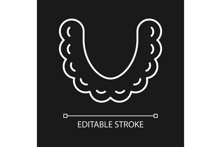 Dentistry tools and materials linear icons set for dark and light mode