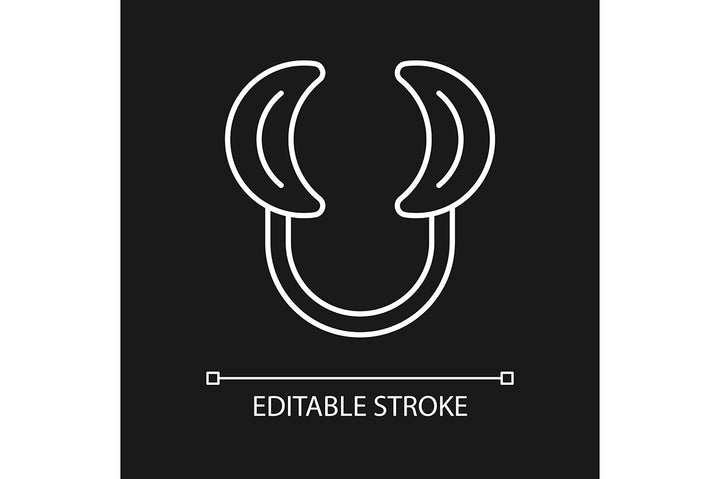 Dentistry tools and materials linear icons set for dark and light mode