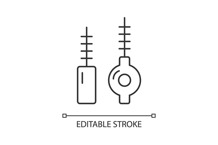 Dentistry tools and materials linear icons set for dark and light mode