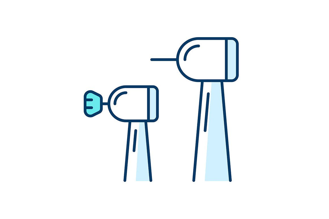 Dentistry tools and materials RGB color icons set
