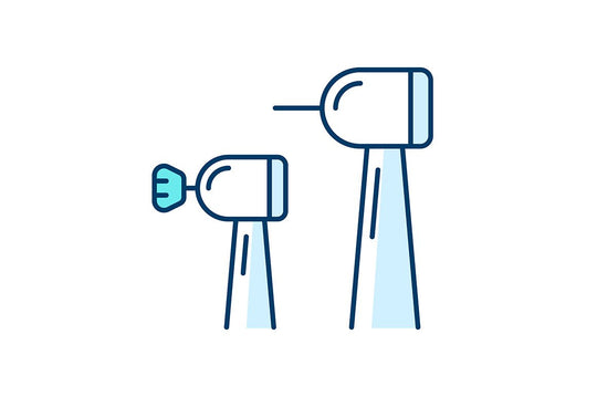 Dentistry tools and materials RGB color icons set