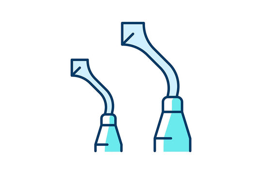 Dentistry tools and materials RGB color icons set