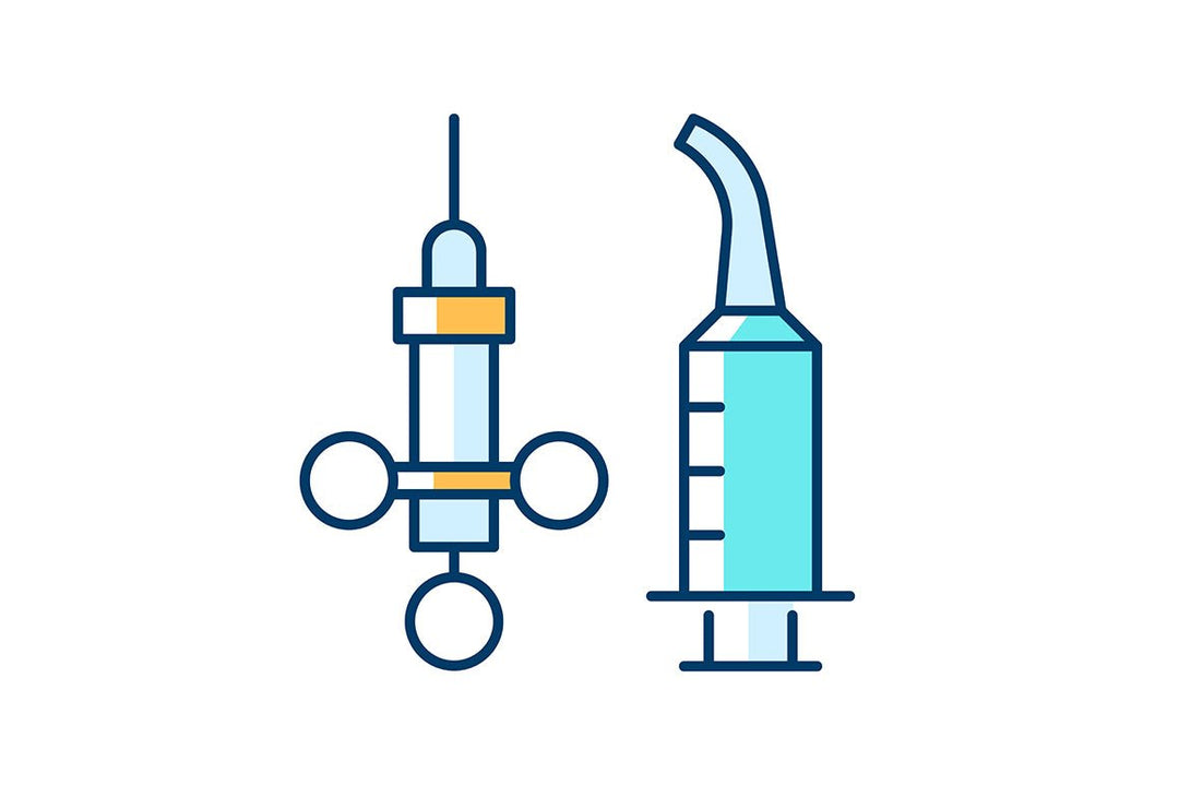 Dentistry tools and materials RGB color icons set