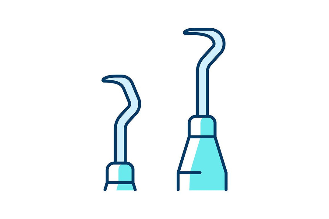 Dentistry tools and materials RGB color icons set