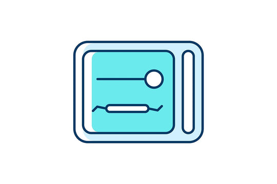 Dentistry tools and materials RGB color icons set