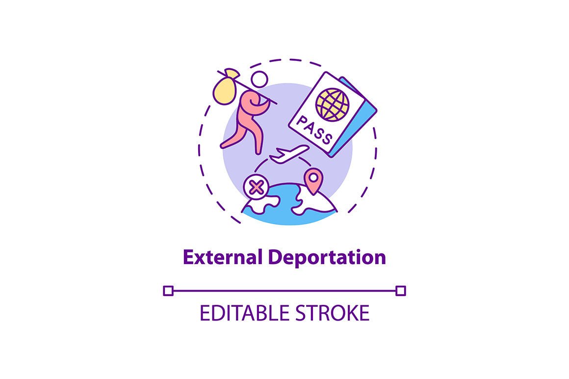 Deportation concept icons bundle
