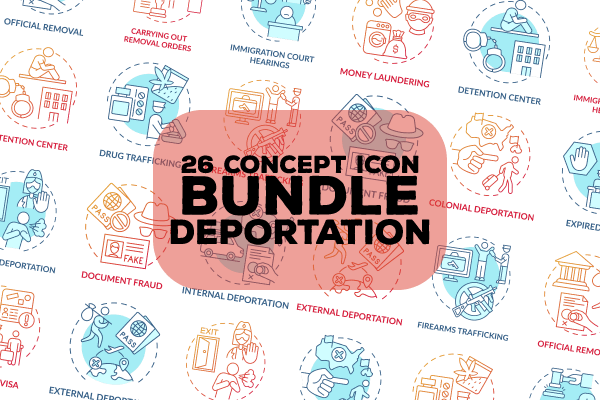 Deportation Concept Icons Bundle