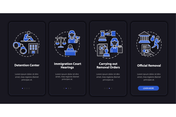 Deportation onboarding mobile app page screen bundle