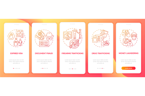 Deportation onboarding mobile app page screen bundle