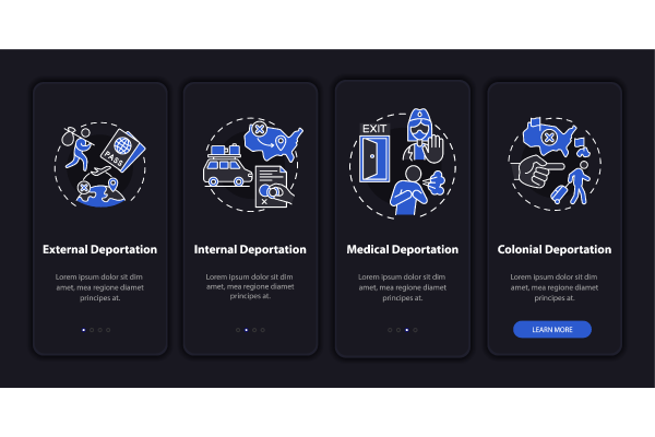Deportation onboarding mobile app page screen bundle