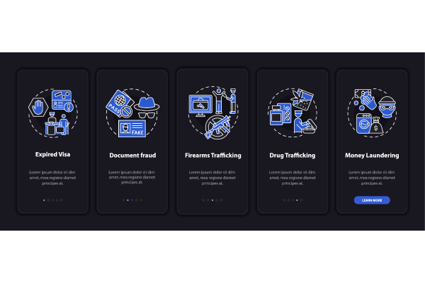 Deportation onboarding mobile app page screen bundle