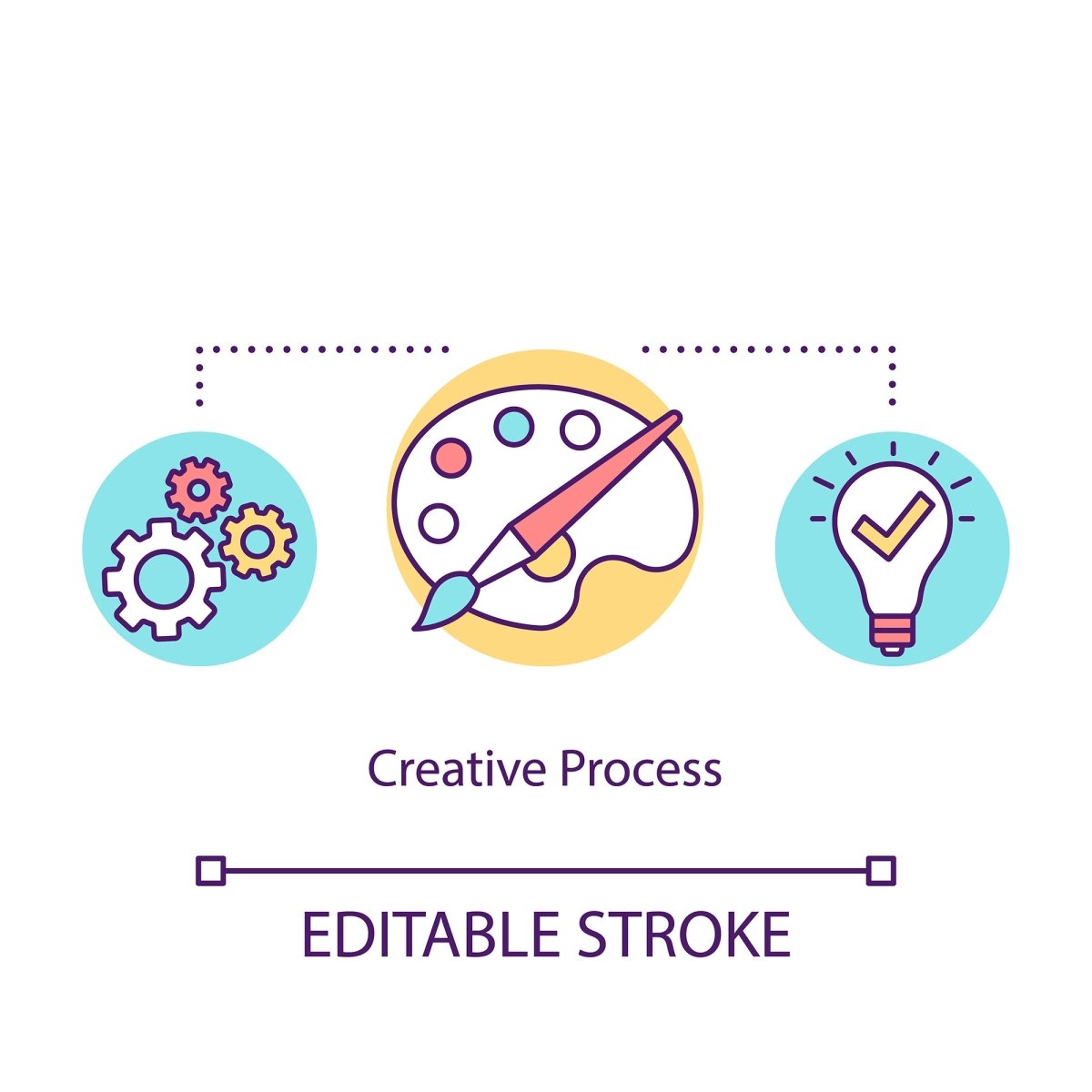 Design agency, workshop concept icons bundle