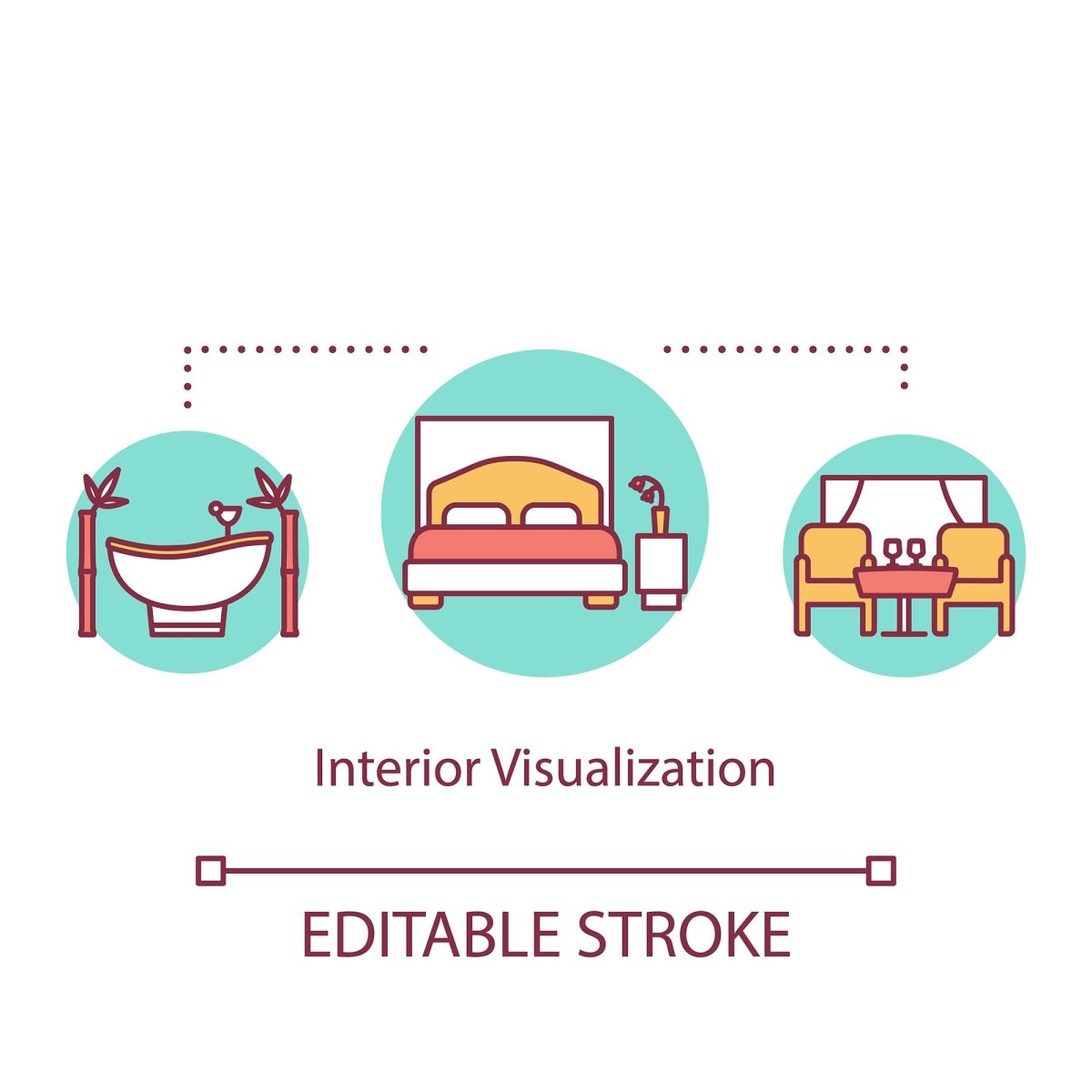 Design agency, workshop concept icons bundle