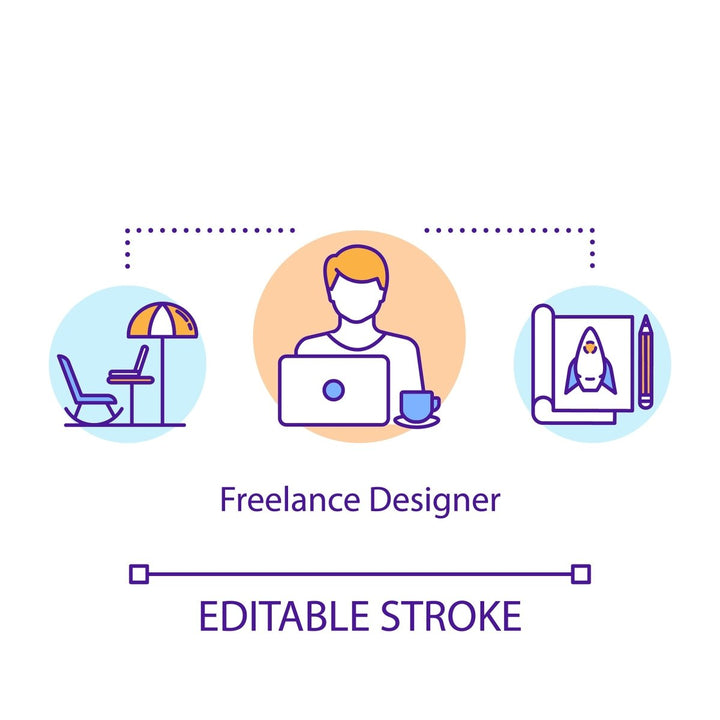 Design agency, workshop concept icons bundle