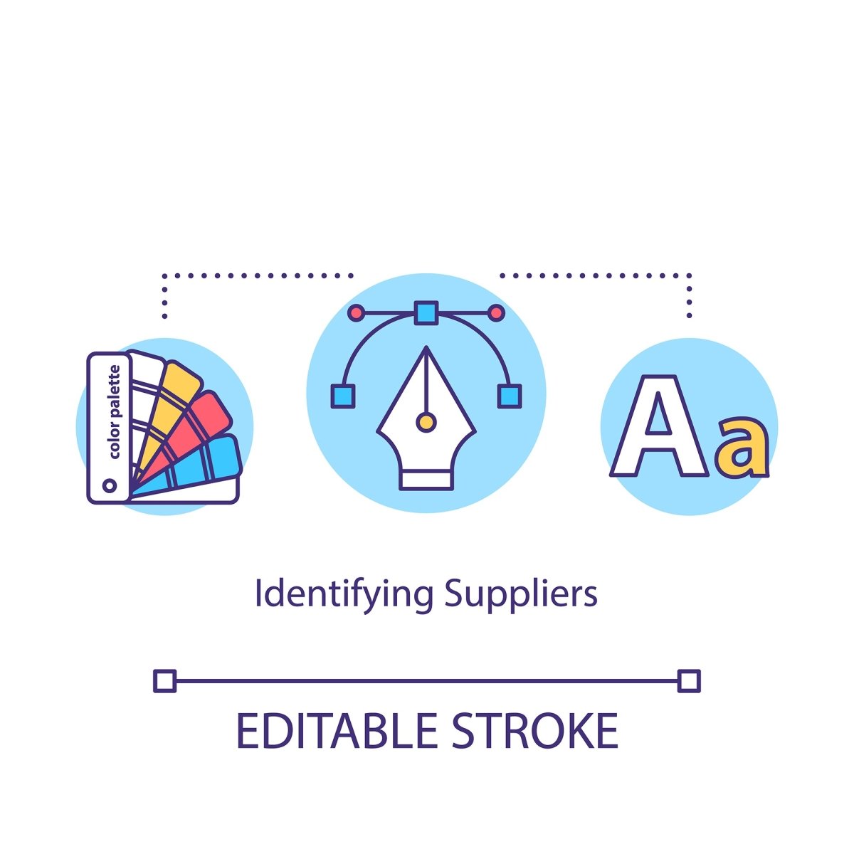 Design agency, workshop concept icons bundle