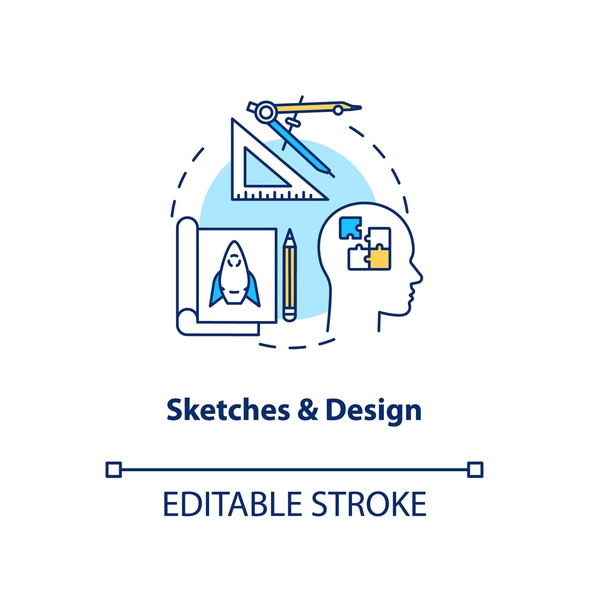 Design studio concept icons bundle