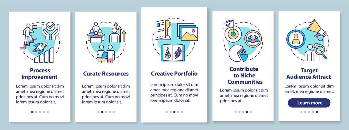 Design studio onboarding mobile app page screen bundle