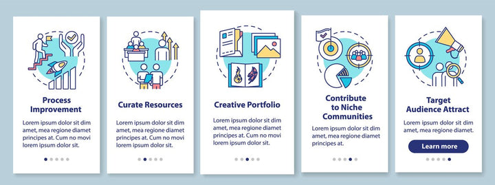 Design studio onboarding mobile app page screen bundle
