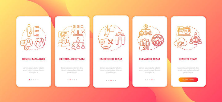 Design studio onboarding mobile app page screen bundle