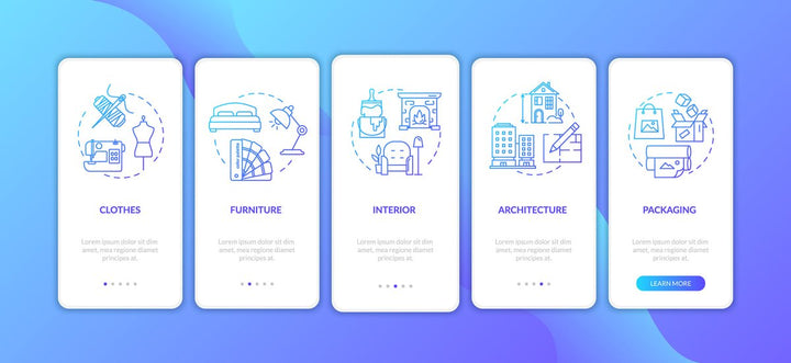 Design studio onboarding mobile app page screen bundle