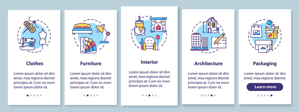 Design studio onboarding mobile app page screen bundle