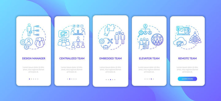 Design studio onboarding mobile app page screen bundle