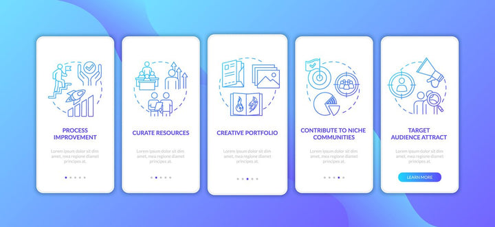 Design studio onboarding mobile app page screen bundle