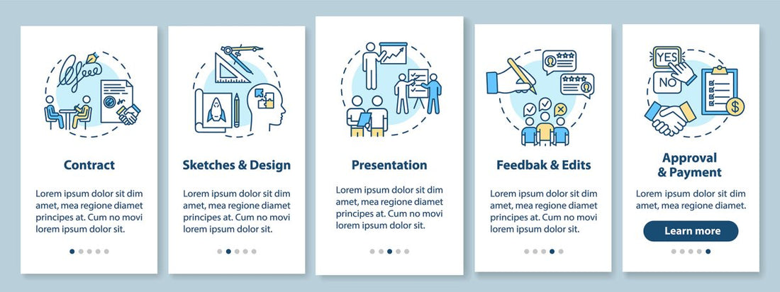 Design studio onboarding mobile app page screen bundle