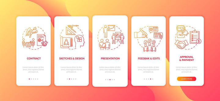 Design studio onboarding mobile app page screen bundle
