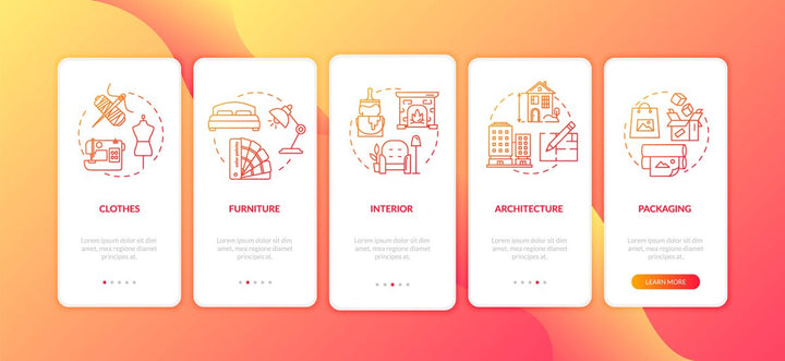 Design studio onboarding mobile app page screen bundle