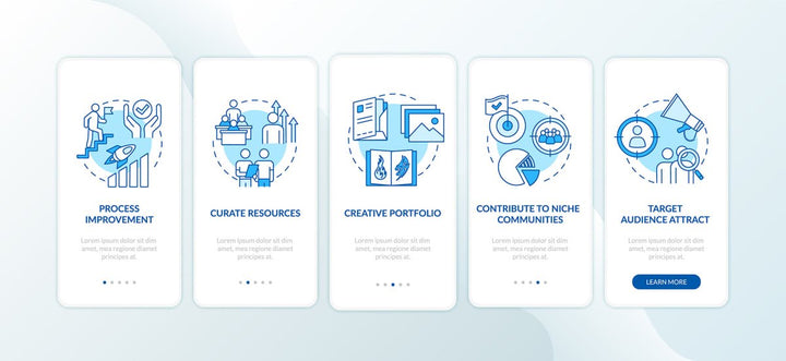 Design studio onboarding mobile app page screen bundle