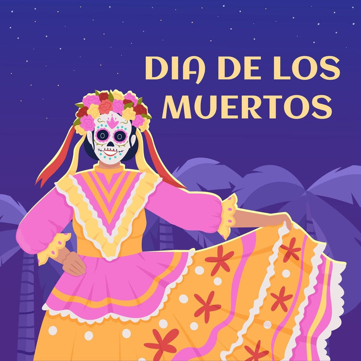 Dia De Los Muertos greeting card template