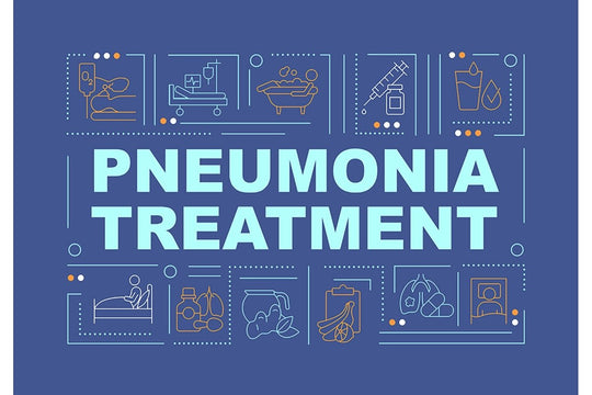 Diagnosing pneumonia concept banner set