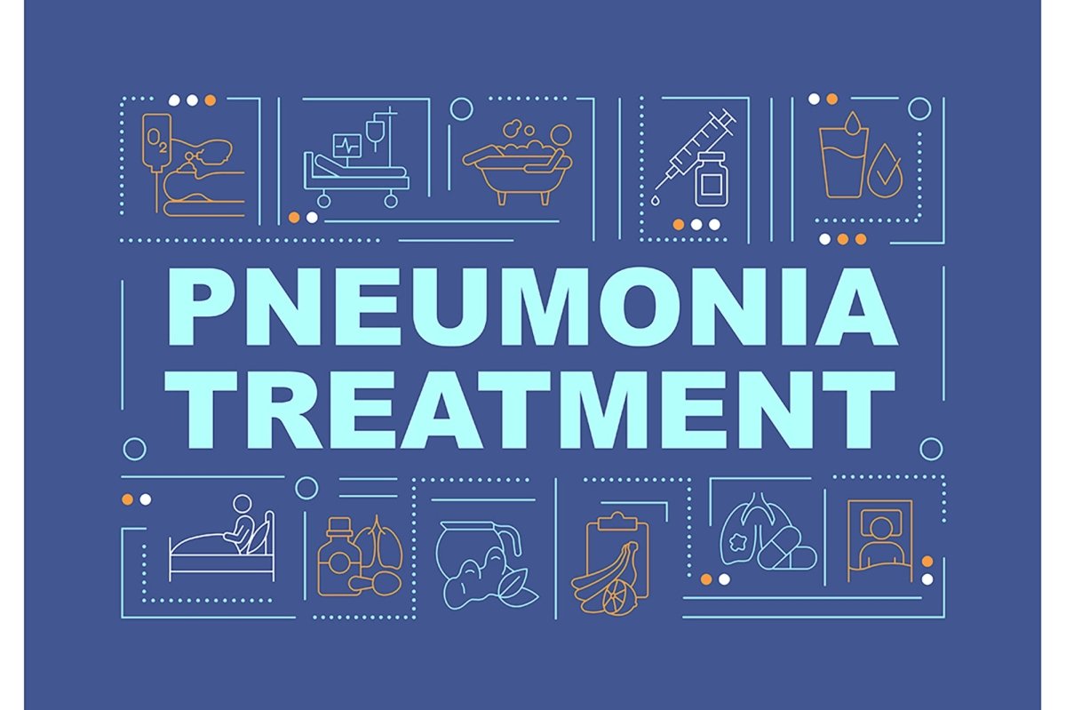 Diagnosing pneumonia concept banner set