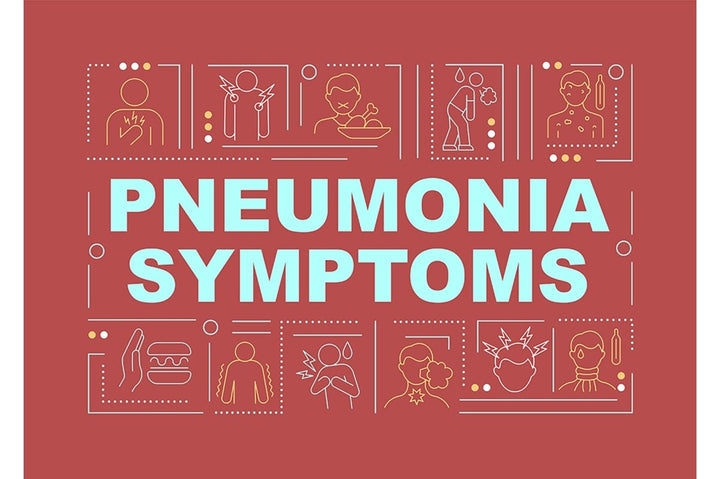 Diagnosing pneumonia concept banner set