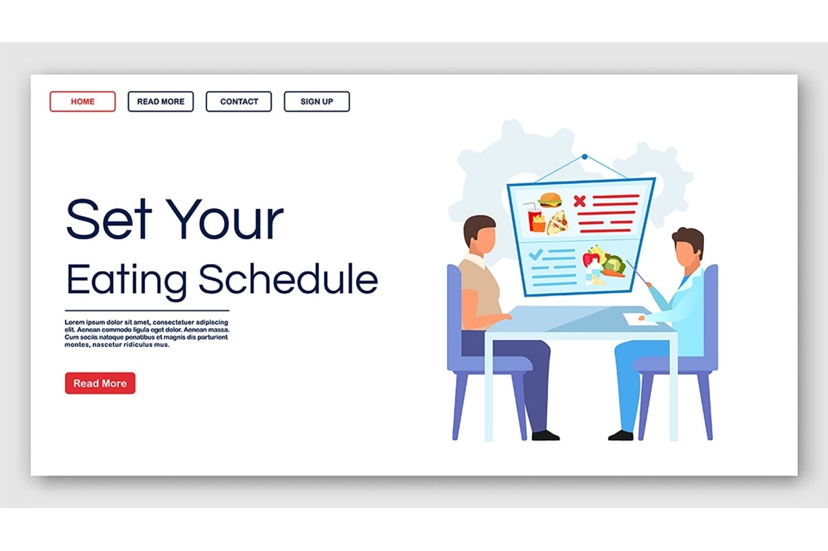 Dietilogy landing page vector template