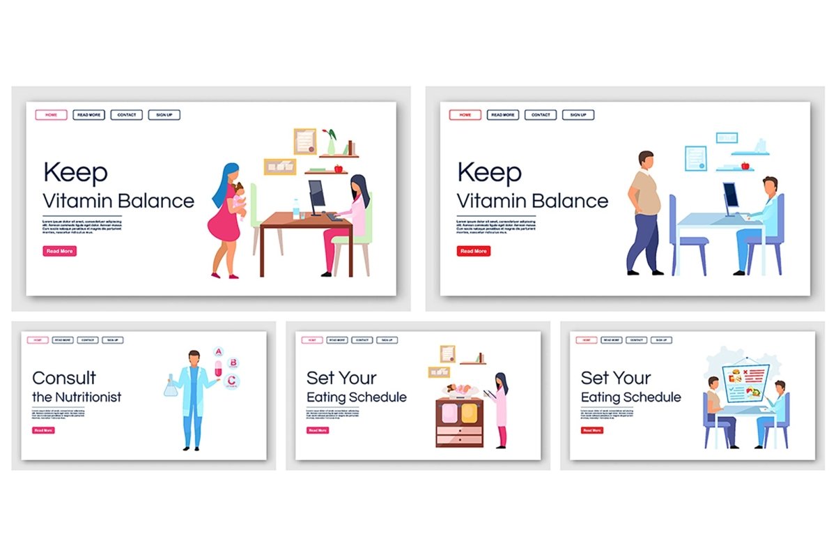 Dietilogy landing page vector template