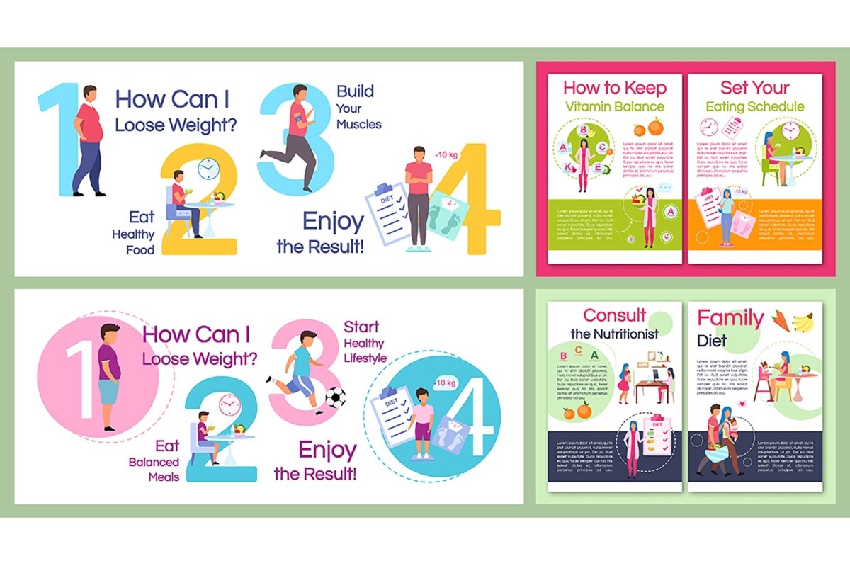 Dietology infographic, brochure template